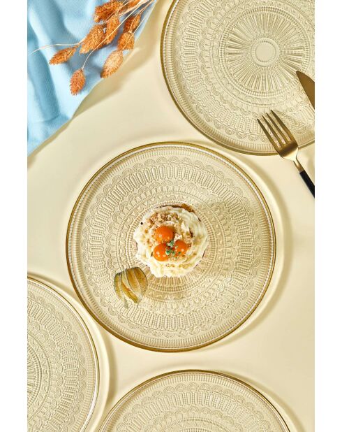 6 Assiettes à dessert transparent - D.21 cm