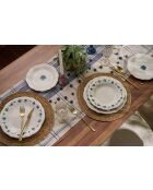 Servizio da tavola bianco/blu/verde - 24 pezzi