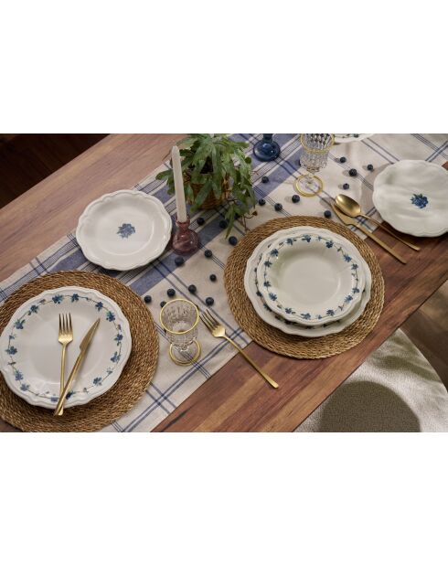 Servizio da tavola bianco/blu/verde - 24 pezzi