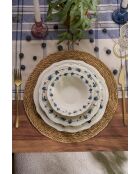 Servizio da tavola bianco/blu/verde - 24 pezzi