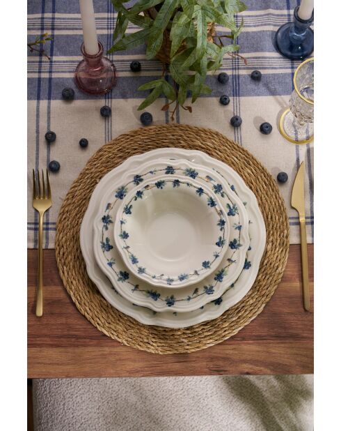 Servizio da tavola bianco/blu/verde - 24 pezzi