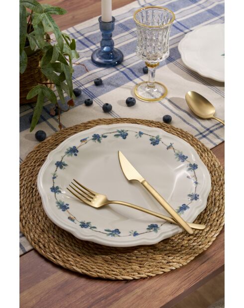 Servizio da tavola bianco/blu/verde - 24 pezzi