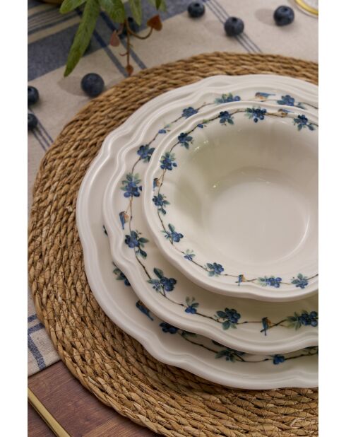 Servizio da tavola bianco/blu/verde - 24 pezzi