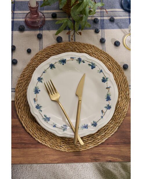 Servizio da tavola bianco/blu/verde - 24 pezzi