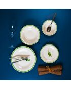 Servicio de mesa blanco/verde - 24 piezas