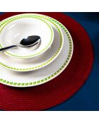 Servicio de mesa blanco/verde - 24 piezas