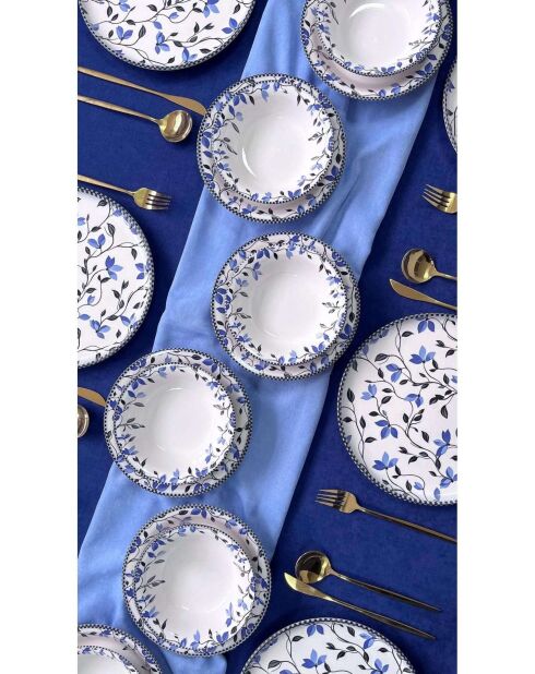 Service de table multicolore - 18 pièces