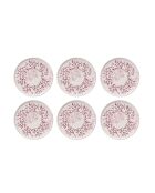 6 piatti da dessert rossi/bianchi - D.19,3 cm