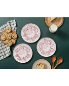 6 piatti da dessert rossi/bianchi - D.19,3 cm