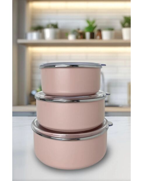 3 Boîtes de rangement beiges