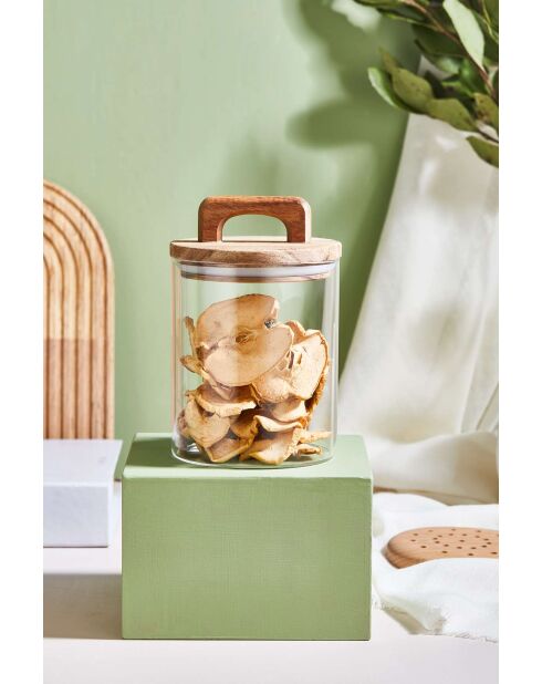 Bocal avec couvercle transparent - 12x10 cm