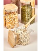 4 Bocaux avec couvercle et cuillère transparents