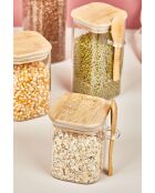 4 Bocaux avec couvercle et cuillère transparents