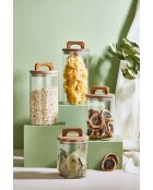 4 Bocaux avec couvercle transparents