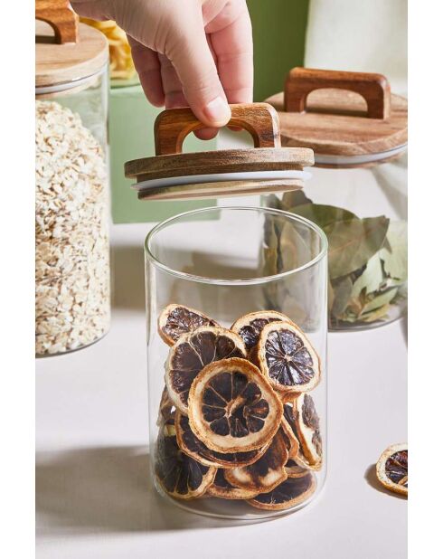 4 potjes met transparante deksels