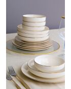 Service de table blanc/doré - 24 pièces