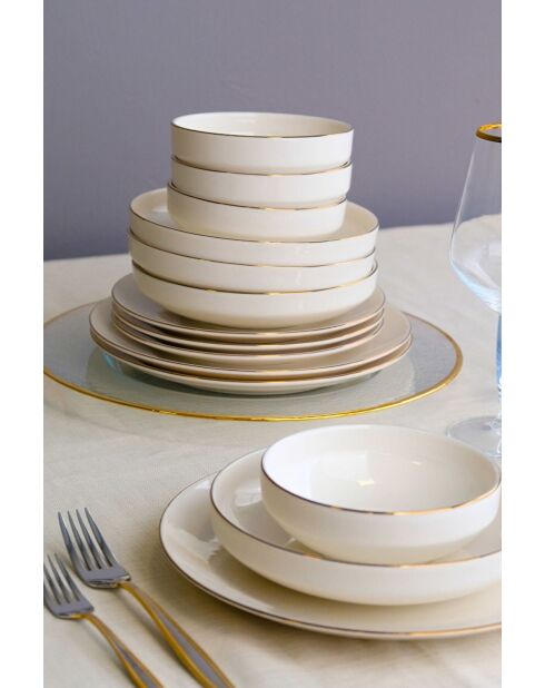 Service de table blanc/doré - 24 pièces