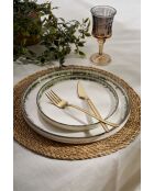 Servizio da tavola bianco/marrone - 24 pezzi