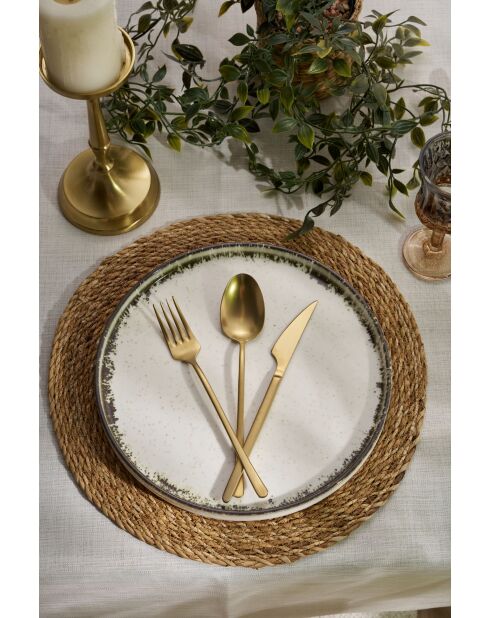 Servizio da tavola bianco/marrone - 24 pezzi