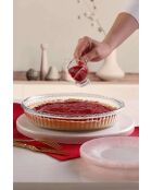 2 transparante glazen taartvormen - D.26/32 cm