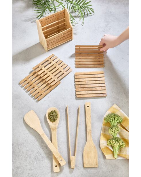 Set Repose-cuillères en bois - 9 pièces