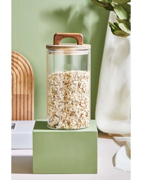 Bocal avec couvercle transparent - 18x10 cm