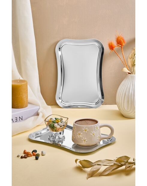 6 vassoi da portata in argento - 25x15 cm