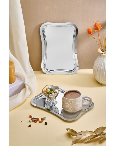 6 vassoi da portata in argento - 25x15 cm