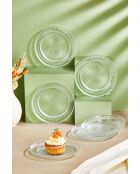 6 Assiettes à dessert transparentes - D.16 cm