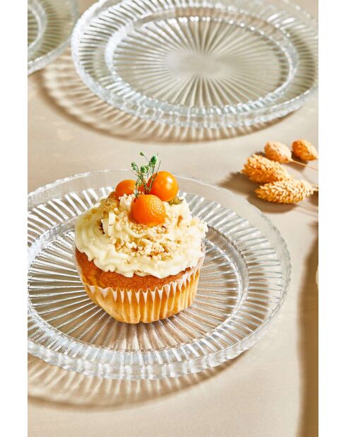 6 piatti da dessert trasparenti - D.16 cm