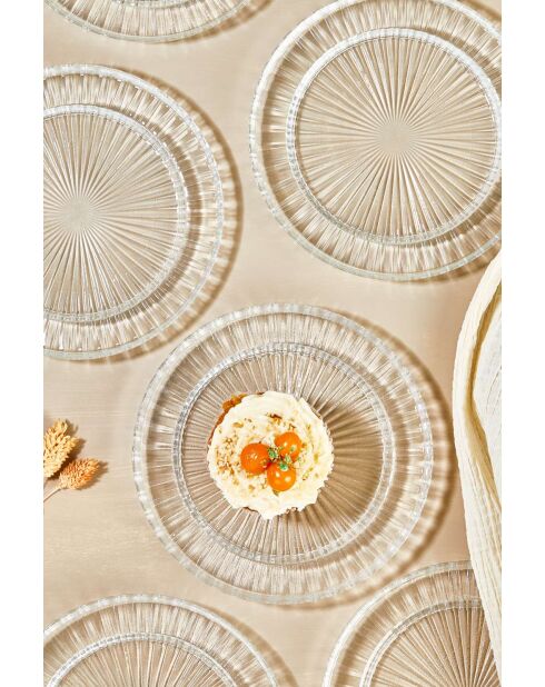 6 piatti da dessert trasparenti - D.16 cm