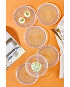6 piatti da dessert trasparenti - D.16 cm