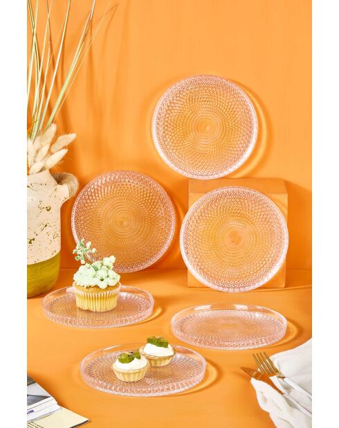 6 piatti da dessert trasparenti - D.16 cm