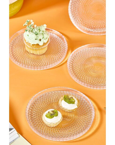 6 piatti da dessert trasparenti - D.16 cm