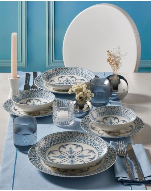 Mehrfarbiges Tafelservice - 24 Stück