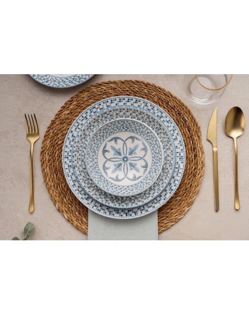 Mehrfarbiges Tafelservice - 24 Stück