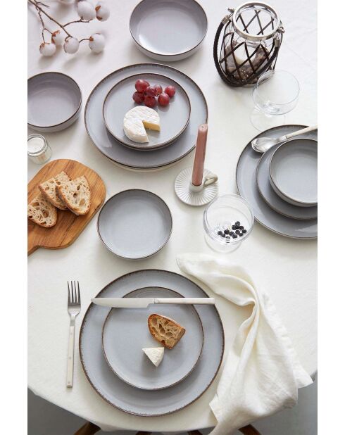 Servicio de mesa gris - 24 piezas