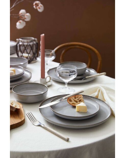 Servicio de mesa gris - 24 piezas