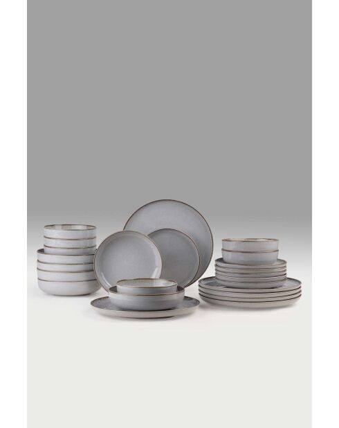 Servicio de mesa gris - 24 piezas