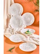 6 piatti da minestra bianchi - D.21 cm