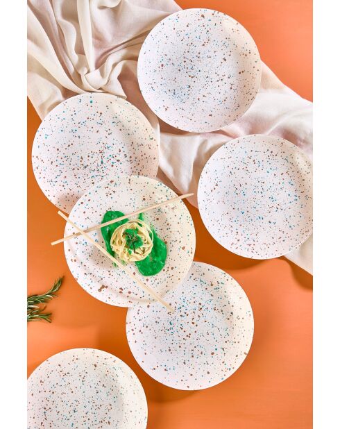 6 piatti da minestra bianchi - D.21 cm