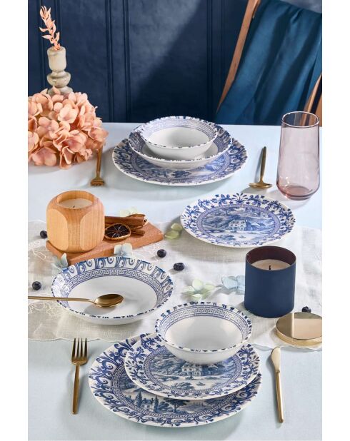 Service de table bleu//bleu foncé - 24 pièces