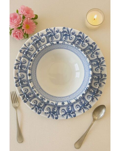 Service de table bleu//bleu foncé - 24 pièces