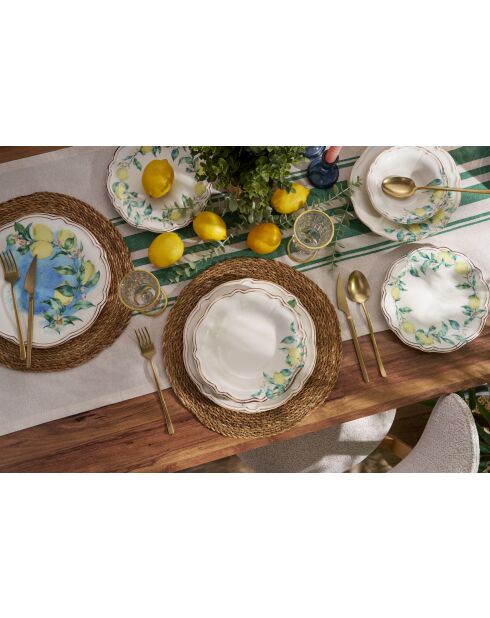 Servizio da tavola verde/giallo/marrone - 24 pezzi