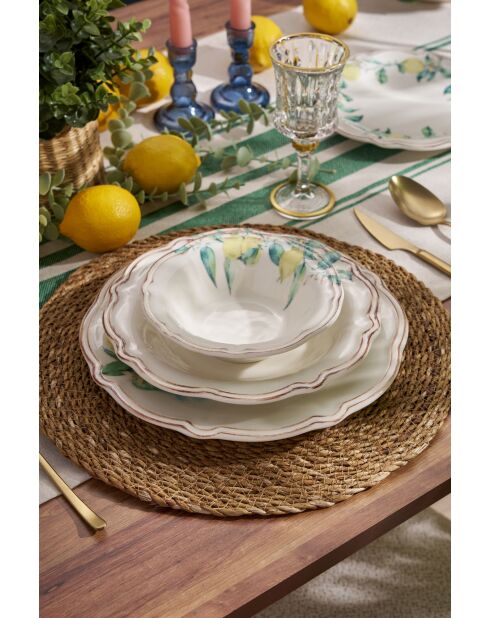 Servizio da tavola verde/giallo/marrone - 24 pezzi