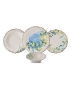 Servizio da tavola verde/giallo/marrone - 24 pezzi