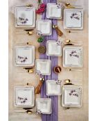 Servizio da tavola bianco/viola - 24 pezzi