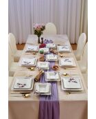 Servizio da tavola bianco/viola - 24 pezzi