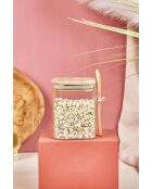 Bocal avec couvercle et cuillère transparent - 10x8 cm