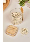 Bocal avec couvercle et cuillère transparent - 10x8 cm